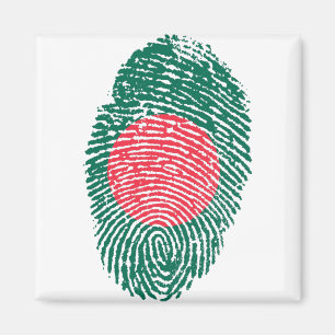 Imán Orgullo de la bandera de Bangladesh con huella dig