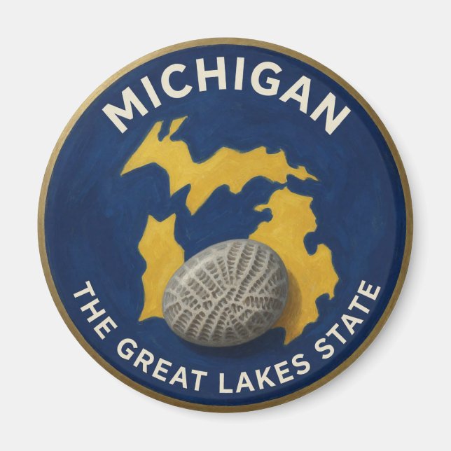 Imán Orgullo de Michigan State Emblema de Wolverine 🐾 (Frente)