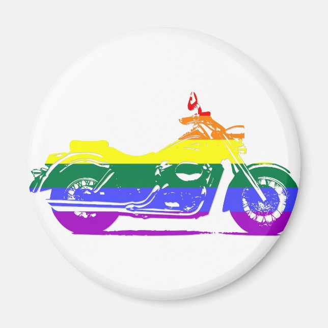 Imán Orgullo de motocicleta GLBT (Frente)