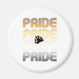 Imán Orgullo de Oso Garra Diseño de Patrón Retro Letras