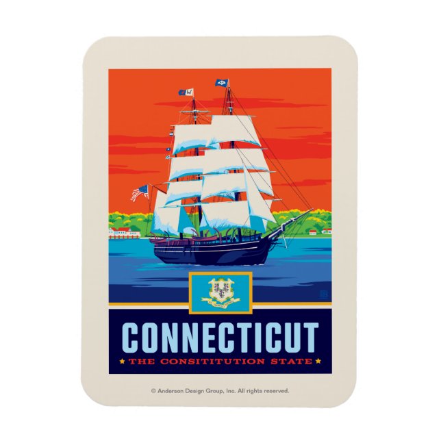 Imán Orgullo del Estado | Connecticut (Vertical)
