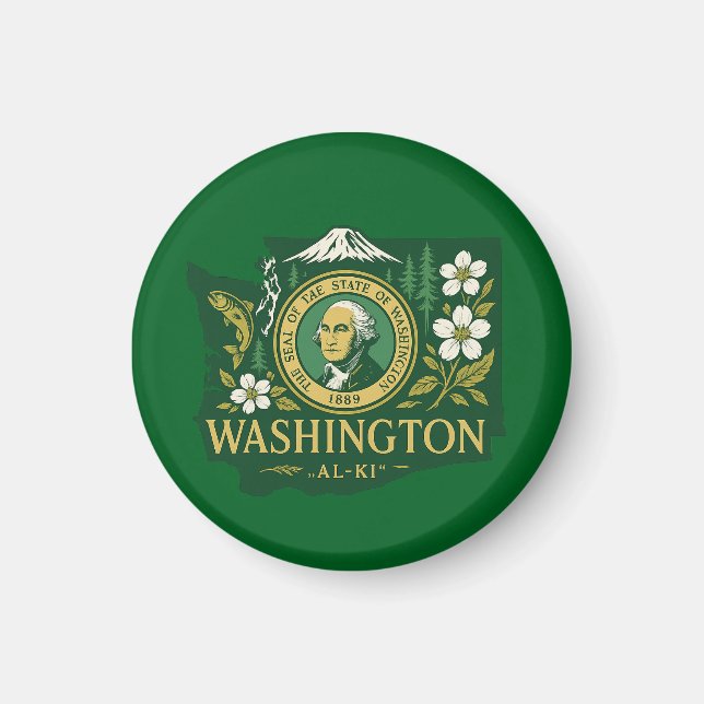 Imán Orgullo del estado de Washington (Frente)
