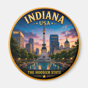 Imán Orgullo del estado Hoosier de Indiana en el Medio