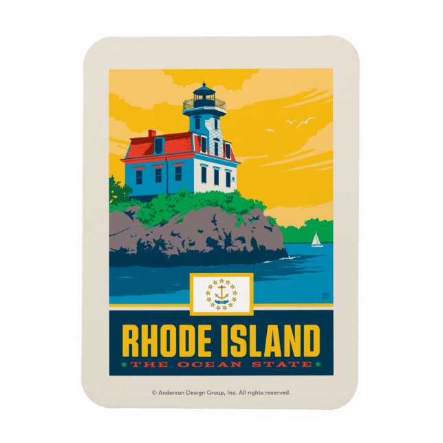 Imán Orgullo del Estado | Isla Rhode (Vertical)