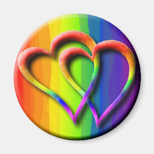 Imán Orgullo gay, arcoíris entrelazados LGBT