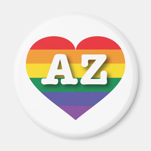 Imán Orgullo gay de Arizona: corazón arcoiris (Frente)