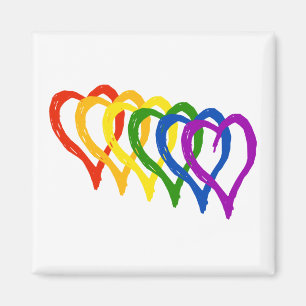 Imán Orgullo Gay de San Valentín Corazones Encapados de
