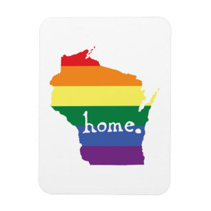 Imán Orgullo Gay de Wisconsin Mapa del hogar