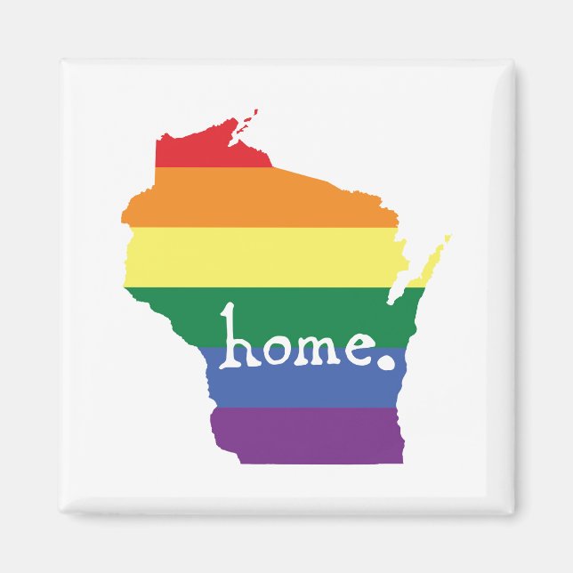 Imán Orgullo Gay de Wisconsin | Mapa del hogar (Frente)