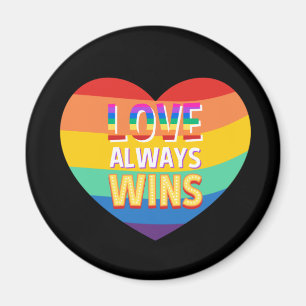 Imán Orgullo gay- el amor siempre gana. Color arcoiris.