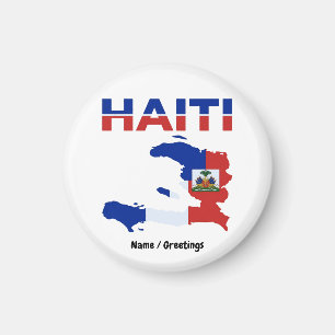 Imán Orgullo haitiano Diseño del mapa de la bandera de 