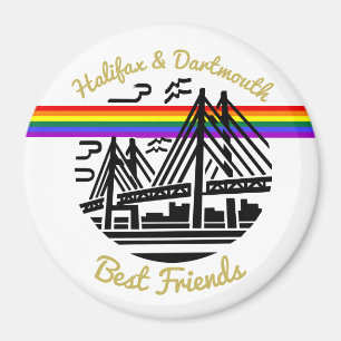 Imán Orgullo Halifax Dartmouth mejores amigos frigoríf