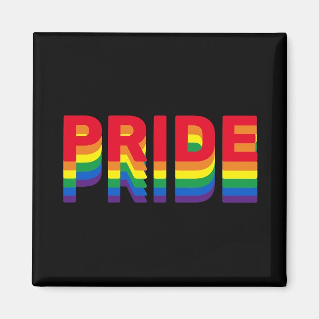 Imán Orgullo lgbt lgbtq queer arcoíris gay negro (Frente)