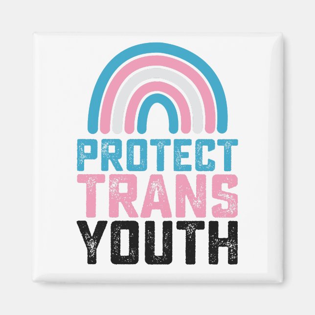 Imán Orgullo LGBT Protege Jóvenes Transgénero Trans Niñ (Frente)