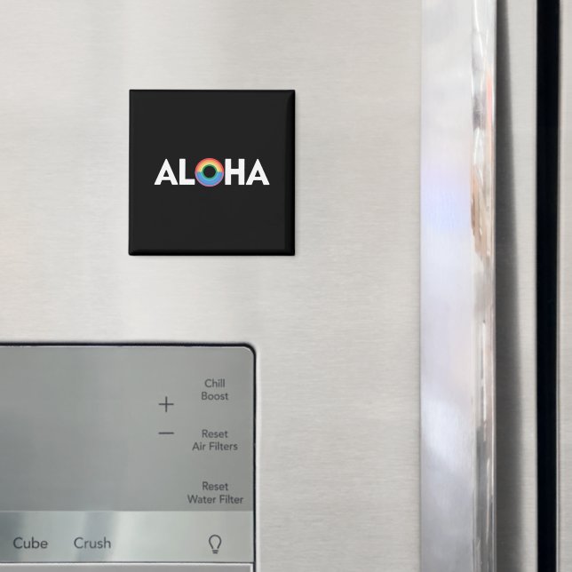 Imán Orgullo LGBTQ Isla Arcoíris Aloha Hawái (In situ (nevera))