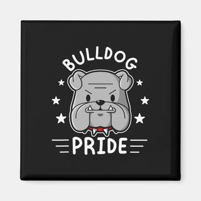 Imán Orgullo Mascot Inglés Bulldog Y Lealtad (Frente)