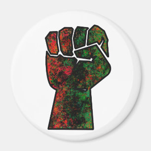 Imán orgullo negro bandera panafricana roja verde puño