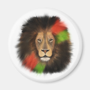Imán orgullo negro león rojo verde unidad selva gato re