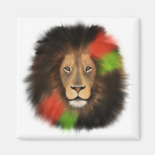 Imán orgullo negro león rojo verde unidad selva gato re