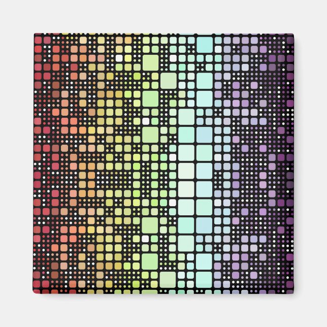 Imán Orgullo Neurogénero Retro Mod Geométrico Groovy Fu (Frente)