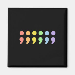 Imán Orgullo Semicolón de Salud Mental Lgbtqia+ Lgbt Pa
