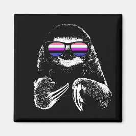 Imán Orgullo Sloth Gafas de sol Bandera de Género