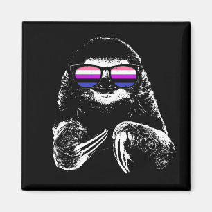 Imán Orgullo Sloth Gafas de sol Bandera de Género