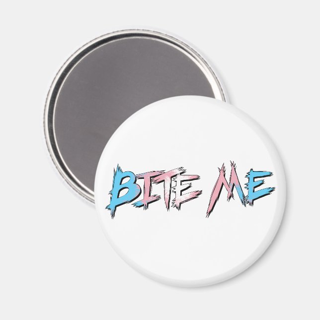 Imán Orgullo Trans Bite Me (Anverso/Reverso)