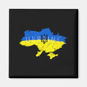 Imán Orgullo ucraniano Tryzub Mapa de Ucrania Vintage R