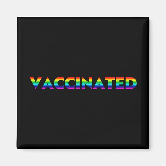 Imán Orgullo vacunado lgbt lgbtq arcoíris gay negro (Frente)