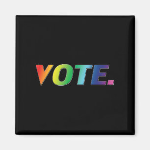 Imán orgullo "voto", lgbtq, colores arcoiris lgbt negro