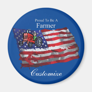 Imán Orgullosa bandera de granjero patriótico Thunder_C