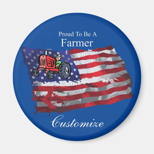 Imán Orgullosa bandera de granjero patriótico Thunder_C (Frente)