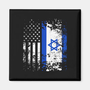 Imán Orgullosa Bandera Israelí De Ee.Uu. Orgullo Patrió