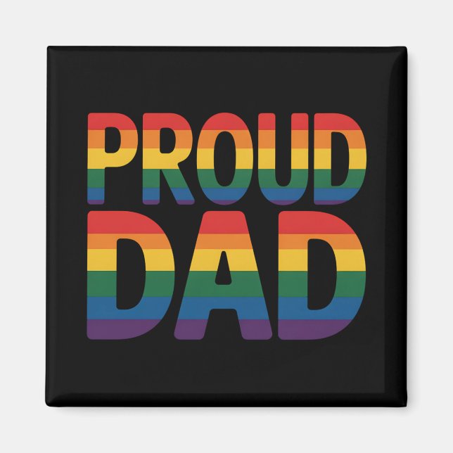 Imán Orgullosa familia de papá LGBTQ Orgullo gay aliado (Frente)