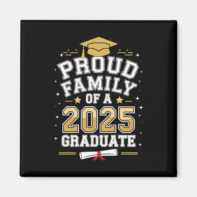 Imán Orgullosa Familia De Una Graduación De 2025 (Frente)