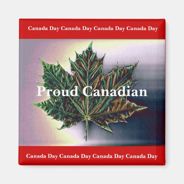 Imán Orgullosa hoja de arce canadiense (Frente)