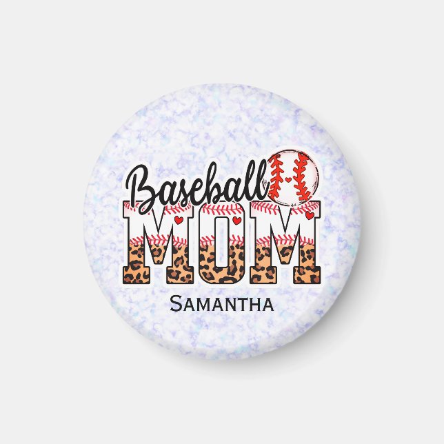 Imán Orgullosa Madre De Béisbol: Entusiasta Del Día Del (Frente)