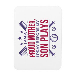 Imán Orgullosa Madre De Béisbol Que Rezo Antes De Jugar