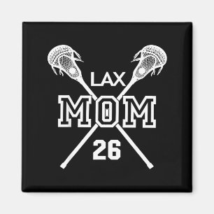 Imán Orgullosa madre de lacrosse #26 jugador de lax núm