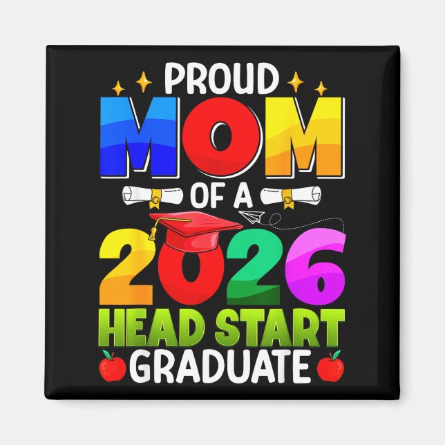 Imán Orgullosa mamá de graduada de Head Start 2026 grad (Frente)