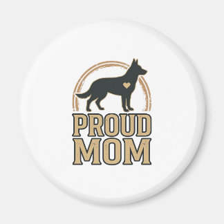 Imán Orgullosa mamá perro silueta vintage diseño vector