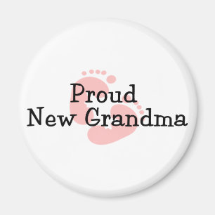 Imán Orgullosa Nueva Abuela Huellas de Bebé Niña