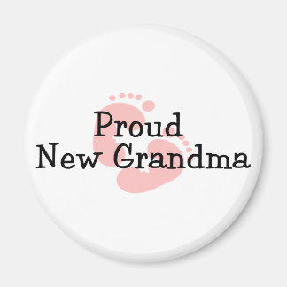 Imán Orgullosa Nueva Abuela Huellas de Bebé Niña