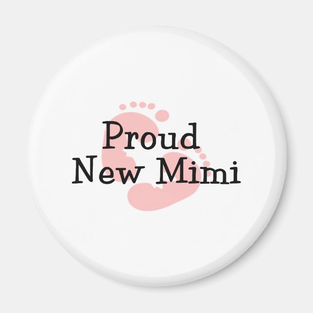 Imán Orgullosa Nueva Bebé Mimi Huellas (Frente)