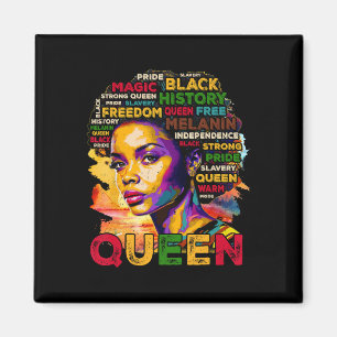 Imán Orgullosa Reina Negra Mujer Melanina Arte Verbal C