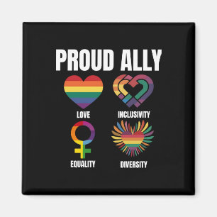 Imán Orgulloso aliado Orgullo amor Inclusividad Igualda