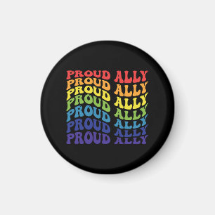 Imán Orgulloso Ally   LGBTQ   Orgullo gay   Arcoiris