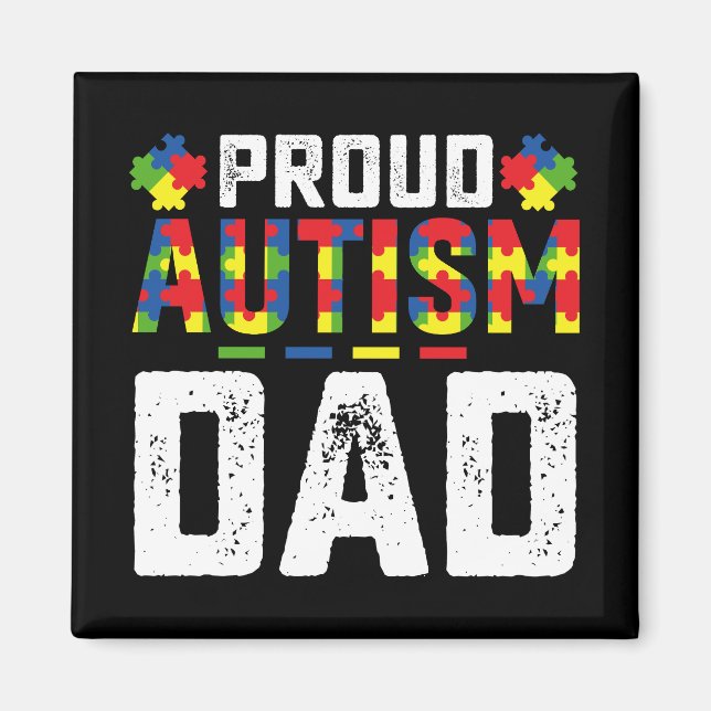 Imán Orgulloso autismo papá conciencia familia autista (Frente)