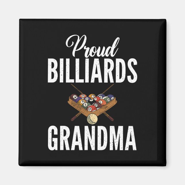 Imán Orgulloso Billiards Grandma Pool Billiards Abuela (Frente)